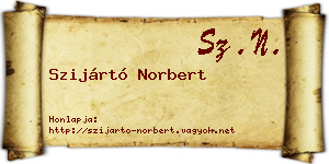 Szijártó Norbert névjegykártya